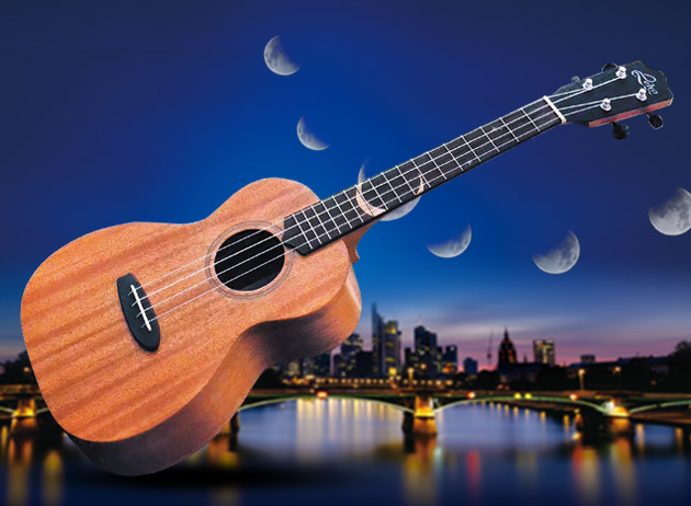 Luscious moonbeams of thick and deep tone will envelop your ukulele playing style with the elegant, mahogany themed MOON series; only from LEHO.